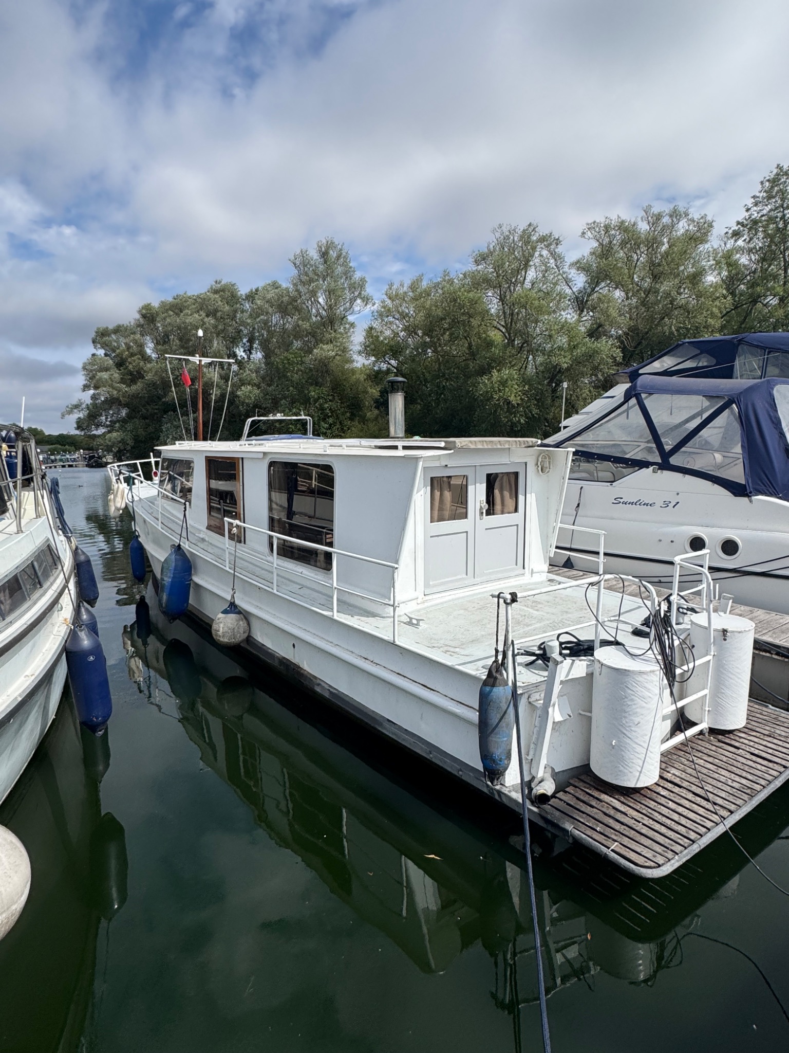 Stern view in marina